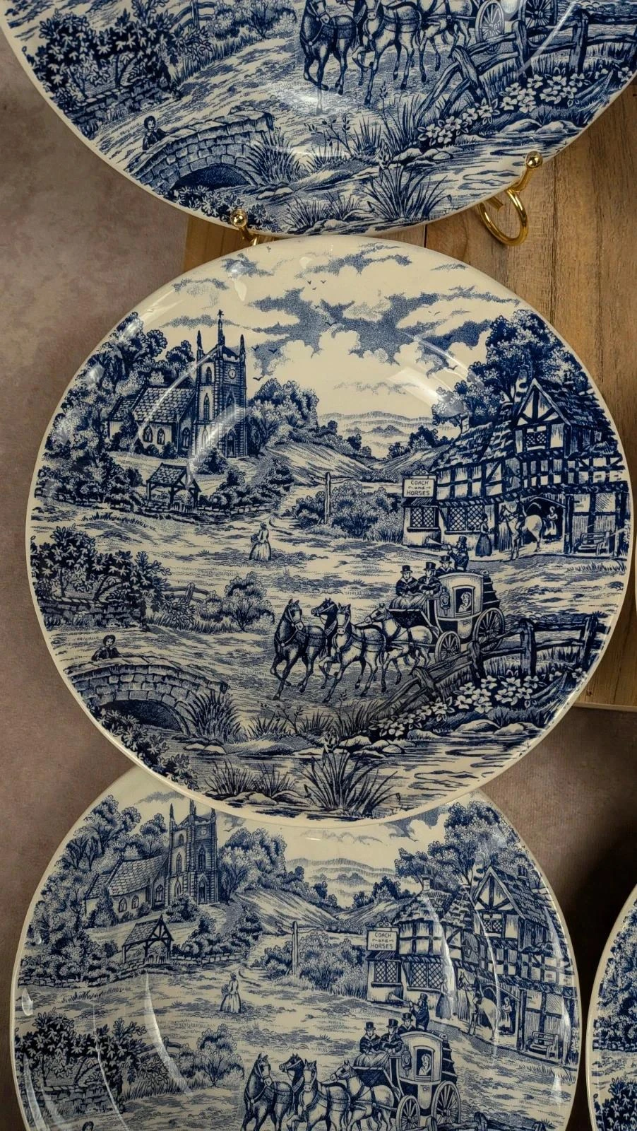 Lot de 6 assiettes creuses Castellania bleu vintage – photo 6